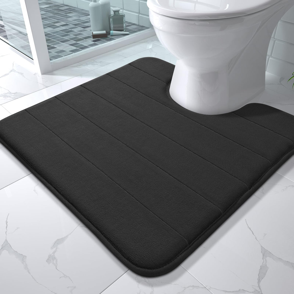 Yimobra Memory Foam Bath Mat, Super Soft Absorbent Bathroom Rug Non Slip 31.5x20 Inch, Quick Dry, Machine Washable Floor Carpet for Tub Shower, Home Decor Accessories, Beige