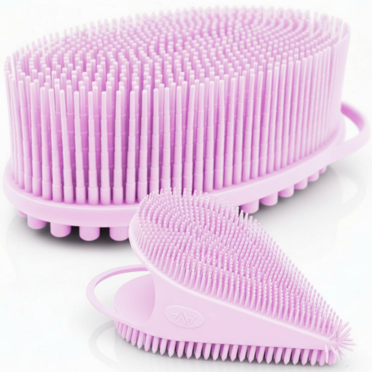 Avilana Premium Silicone Body Scrubber - Trusted Since 2017 - SGS Certified Food Grade Dual Sided Bath Brush, Quick-Dry Exfoliating Loofah Alternative, Massage Brush Sensitive Skin Women Men
