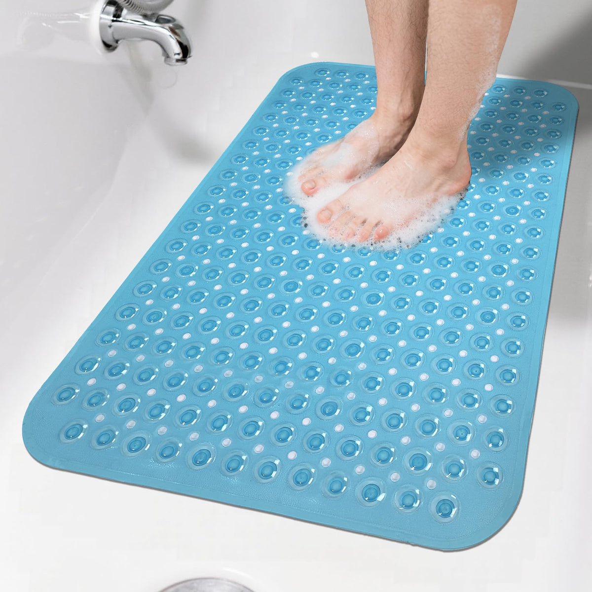 Extra Long Bathtub Mat Non Slip Bath Mat Black 40"x16" Full Size