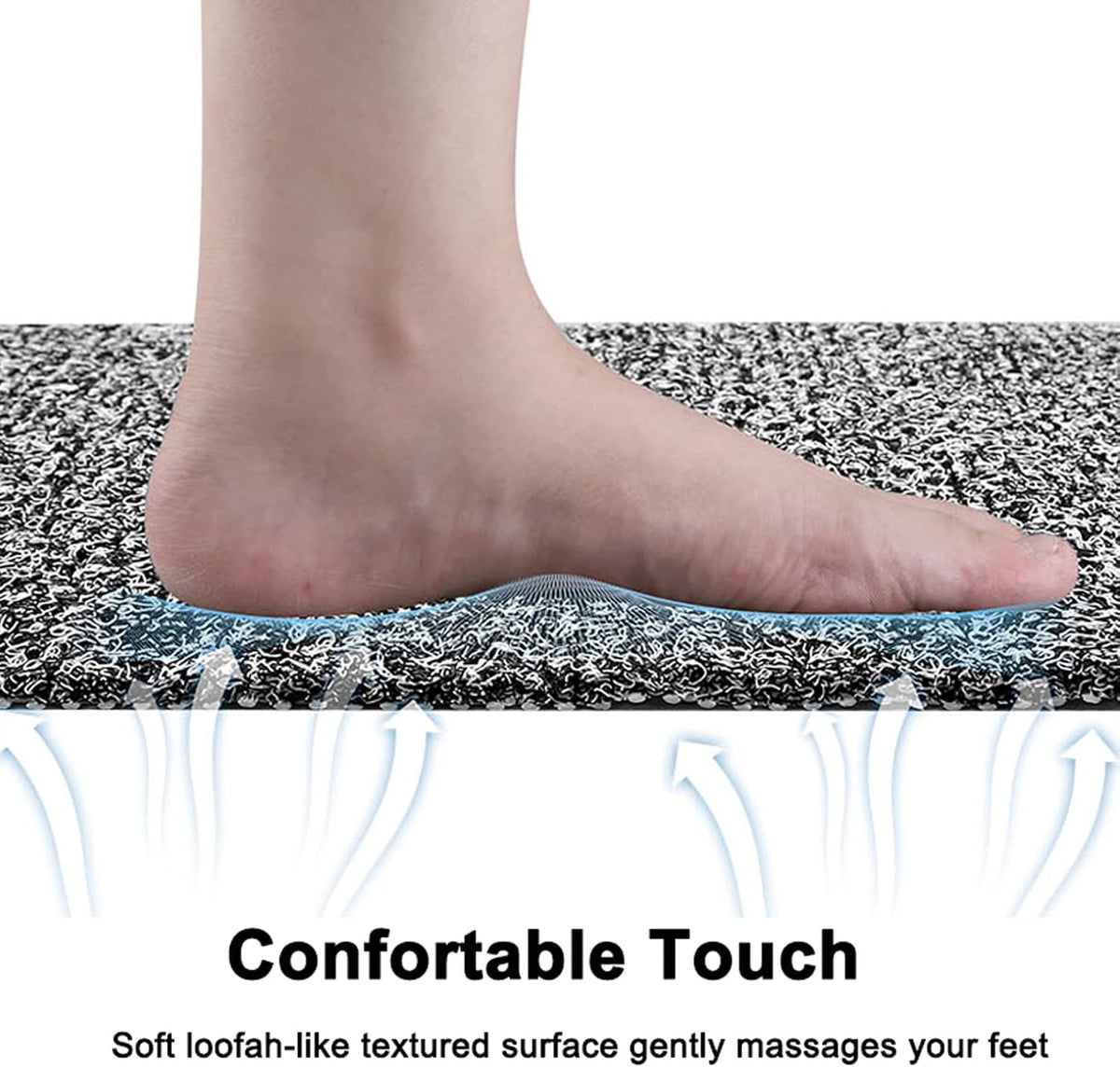 Leotruny Bath Tub Shower Mat 40 x 16 Inch Non-Slip Soft PVC Loofah