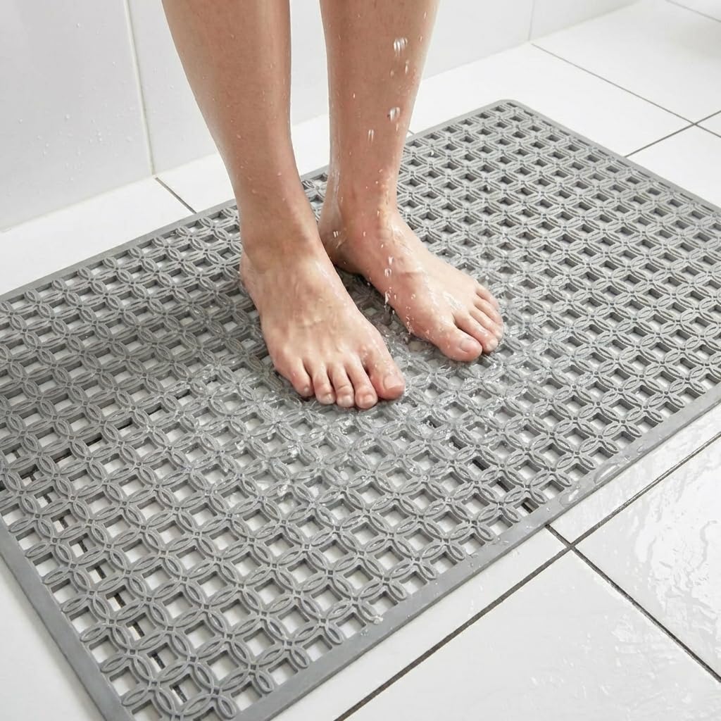 BEEHOMEE Kids Bath Mat for Tub, Non-Slip Toddler Bathtub Mat(Blue-Octopus)