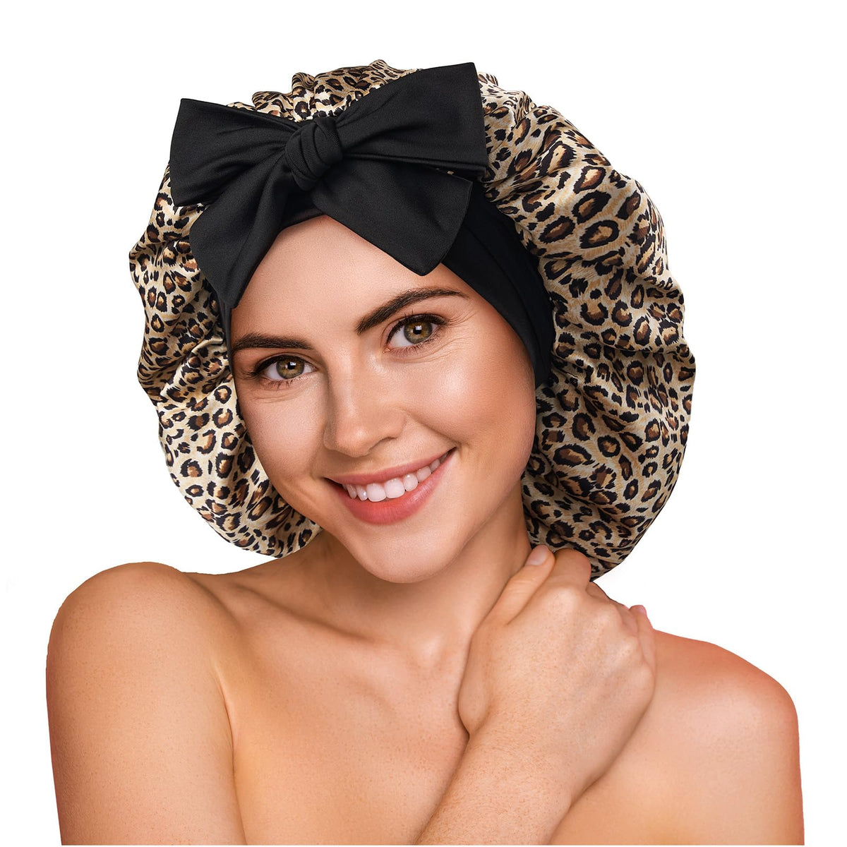 YFONG 100% Mulberry Silk Bonnet for Sleeping Women Men, Large Double Layer