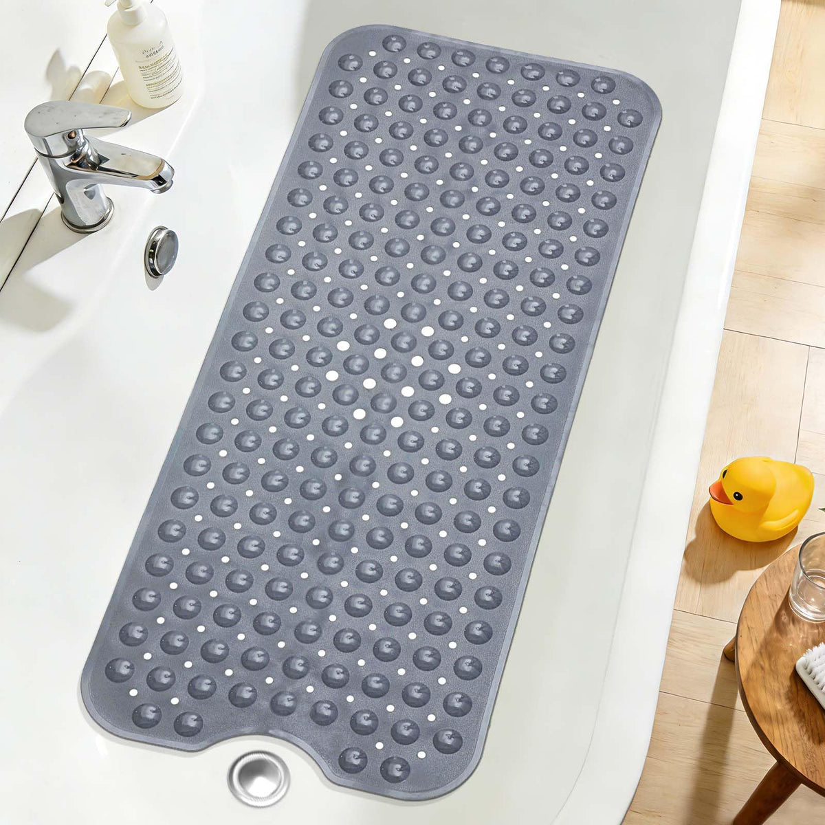 Extra Long Bathtub Mat Non Slip Bath Mat Black 40"x16" Full Size