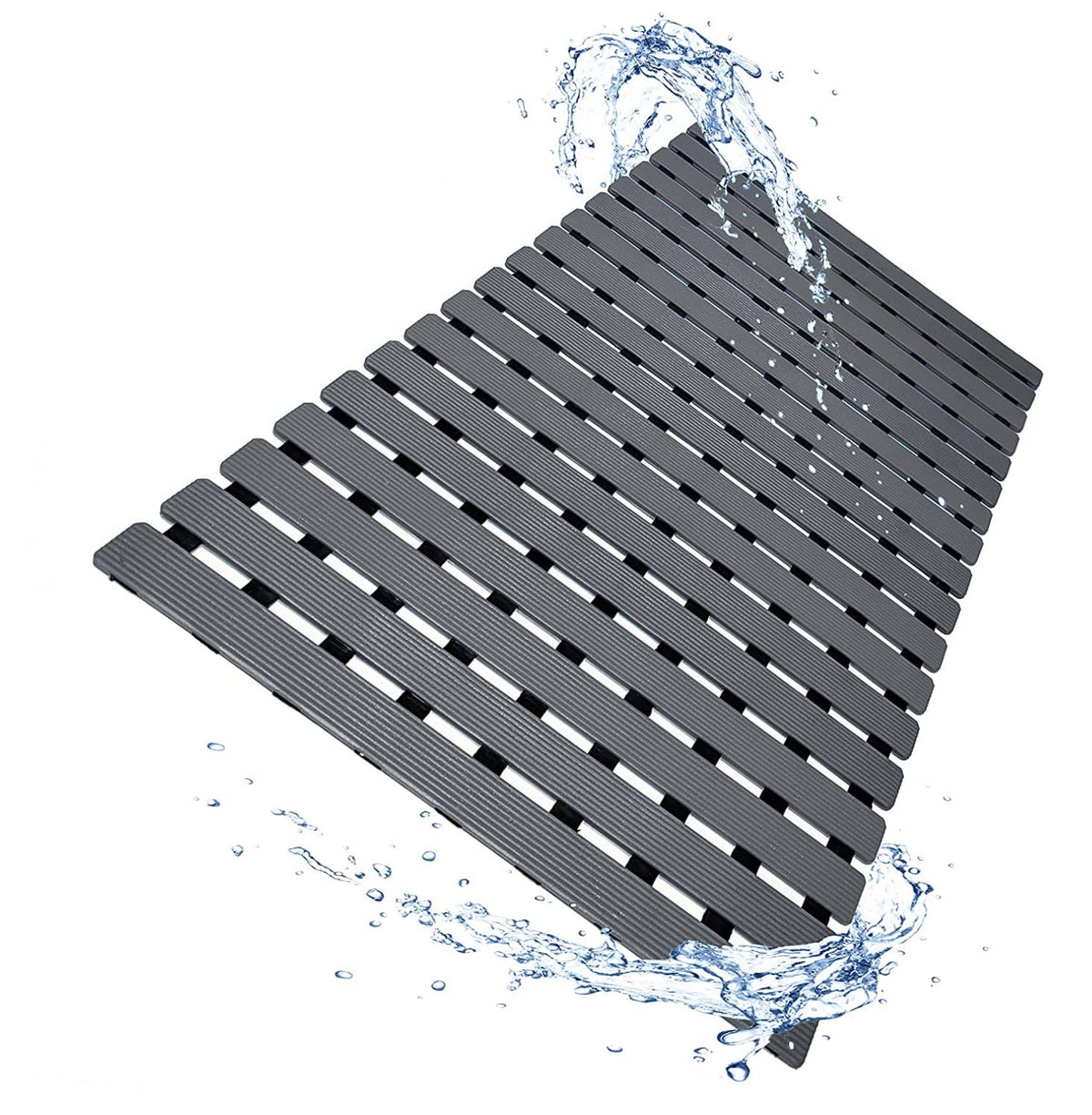 Non Slip Bathtub Mat | Double-Layered Shower Floor Mat with Suction Cups | EZ-Dry Construction | Non-Toxic, BPA, Latex, Phthalate, PVC Free (Rainbow)