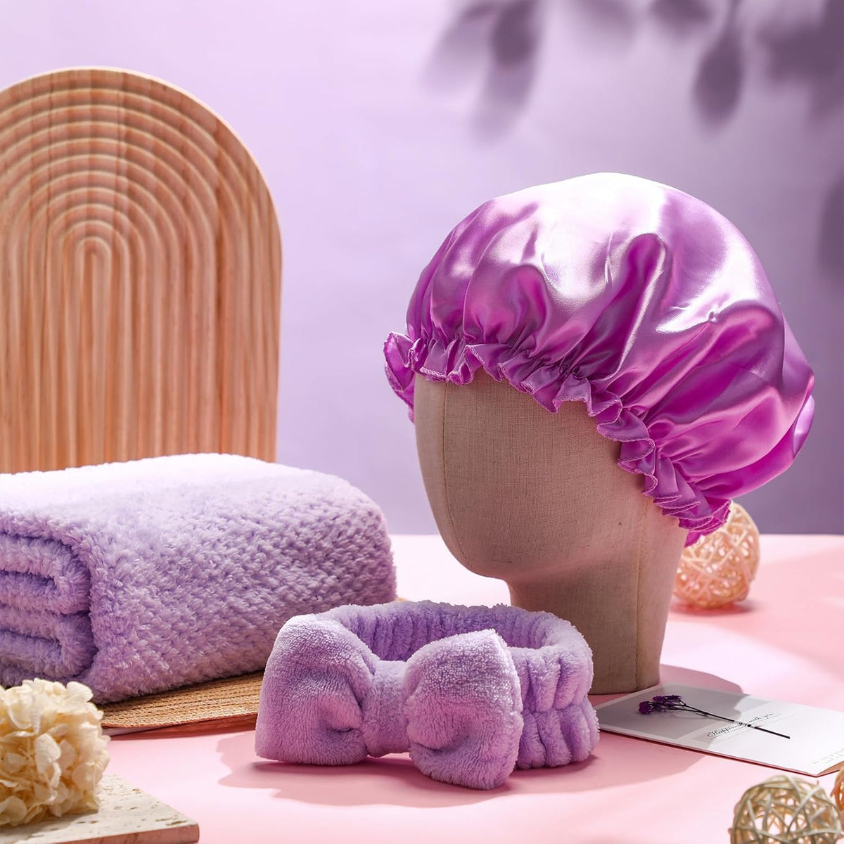 Sawysine 12 Pcs Hair Care Set for Women, Purple Spa Gift Kit