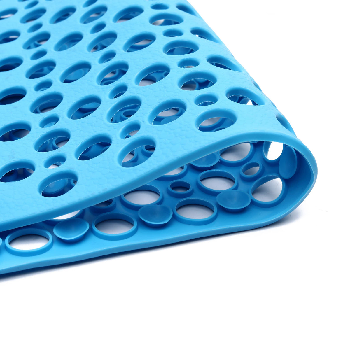 Nonslip Bathtub Mat Extra Soft TPE Bath Mat for Kids, Machine Washable Bathroom Shower Mat, Smooth/Non-Textured Tubs Only, 30L x 17W Inch (Blue)
