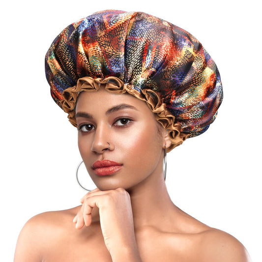 mikimini Shower Caps for Women Waterproof, Medium, 2 Pcs, Mystery