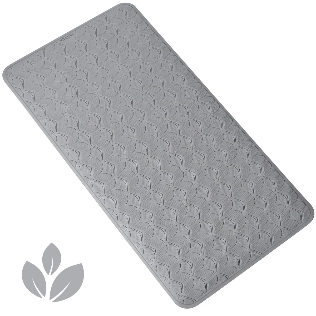 Non-Slip Rubber Bathtub Mat with Suction Cups, 16 × 28 Inch (White)