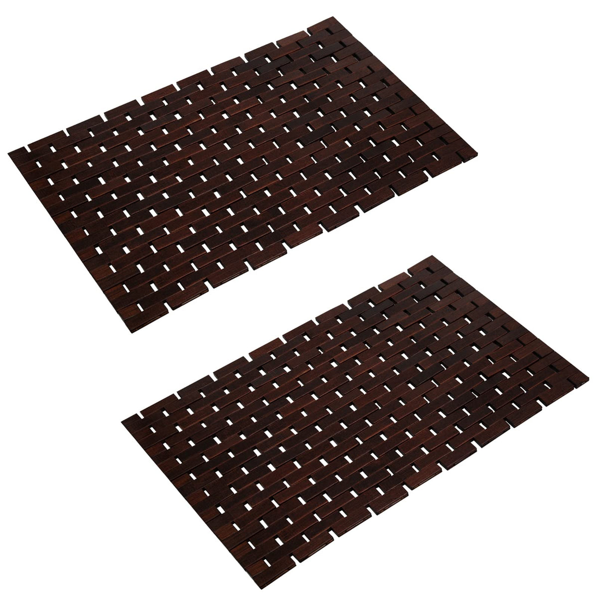 Rayon derived from Bamboo Bath Mat Bathroom Rugs Floor Wood Shower Bathtub Waterproof Non Slip Accessories 16x24 Inch Easy to Clean, Natural, 1 pc