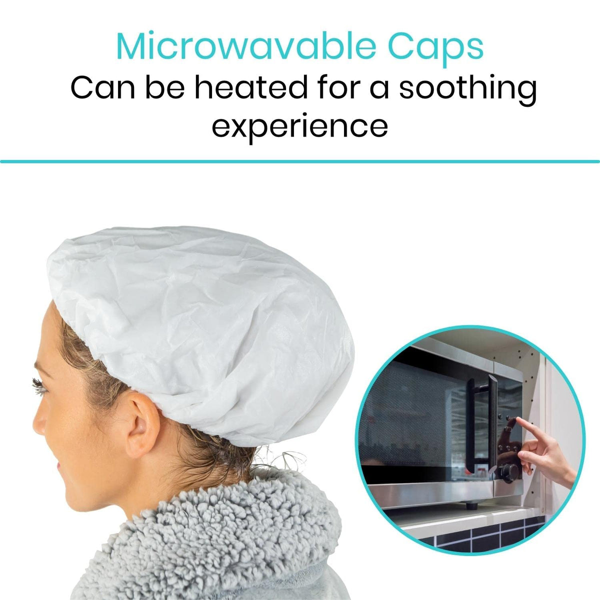 Vive No Rinse Shampoo Cap (6 pcs) - Soft Shower Caps with Conditioner