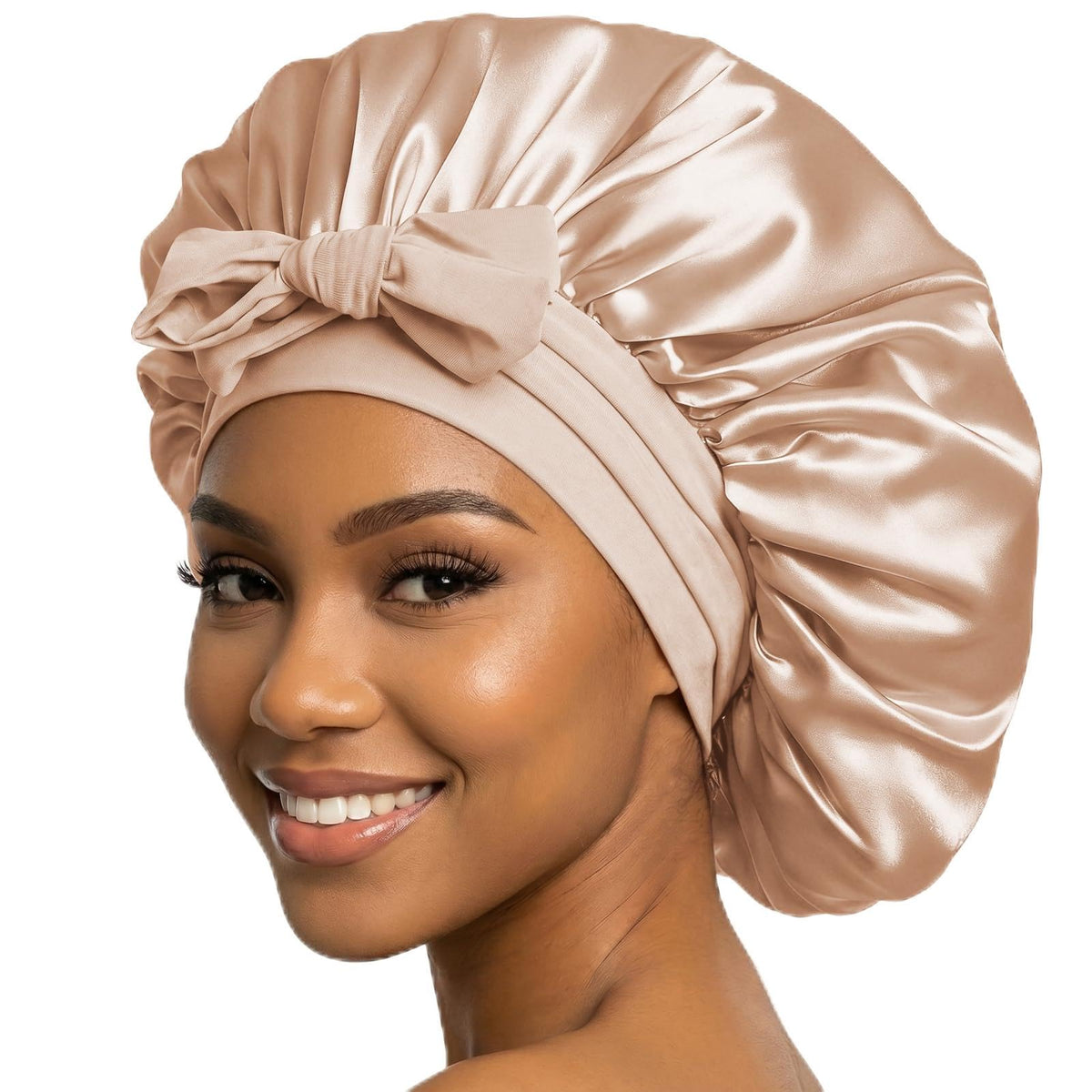 VarCozy Adjustable Double Layer Satin Bonnet for Sleeping to Reduce Frizz