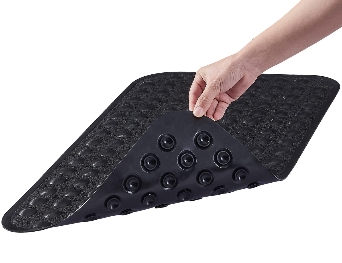 Yanzifly Bathtub Mat Non Slip Bath Mat for Tub Silicone Soft Bath Tub Mat Non Slip Shower Mats, Suction Cups Bath Tub Anti Slip Matt for Familu Use, Machine Washable - Navy Blue