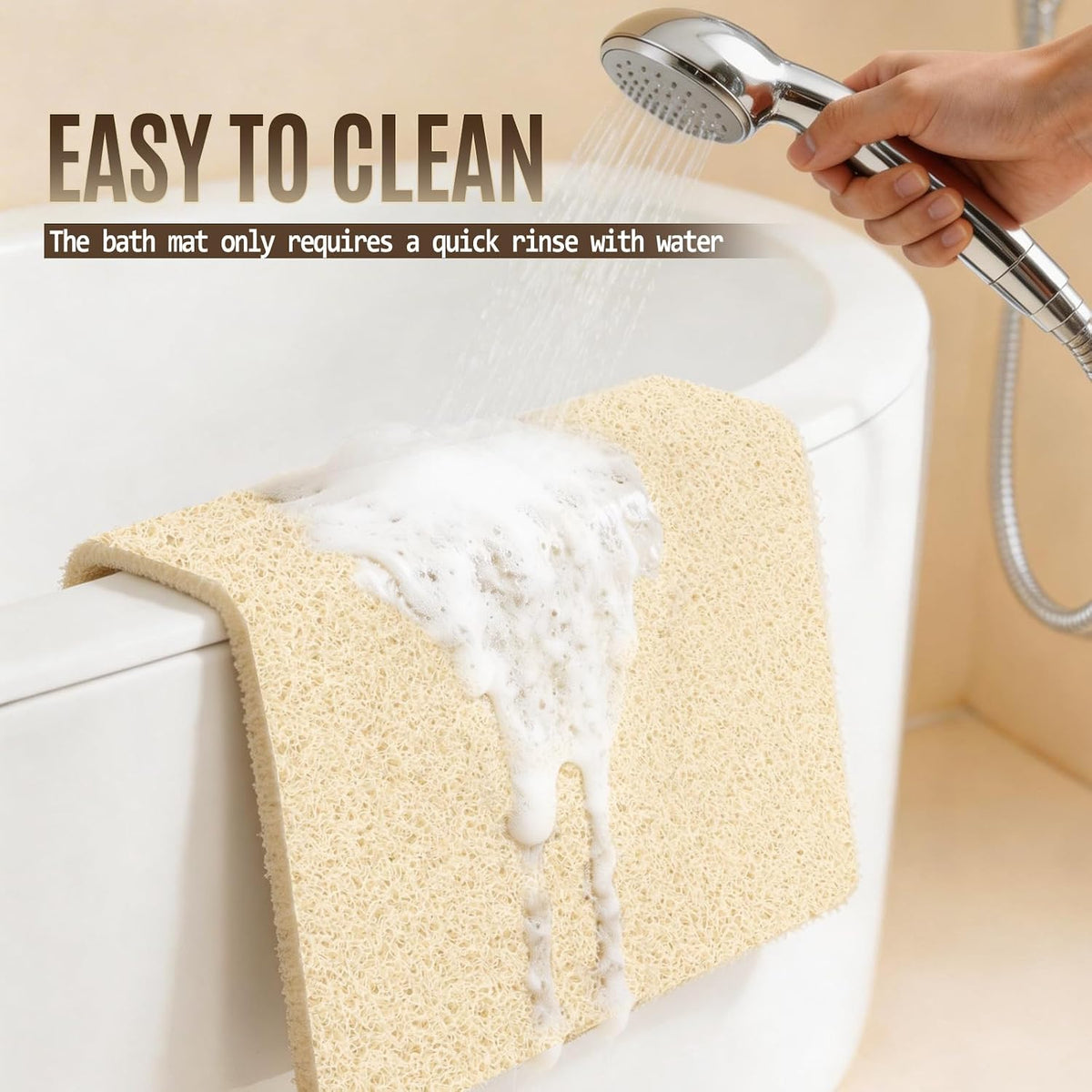 Joyhalo 17 * 24in Shower Mat Bathtub Mat Non Slip