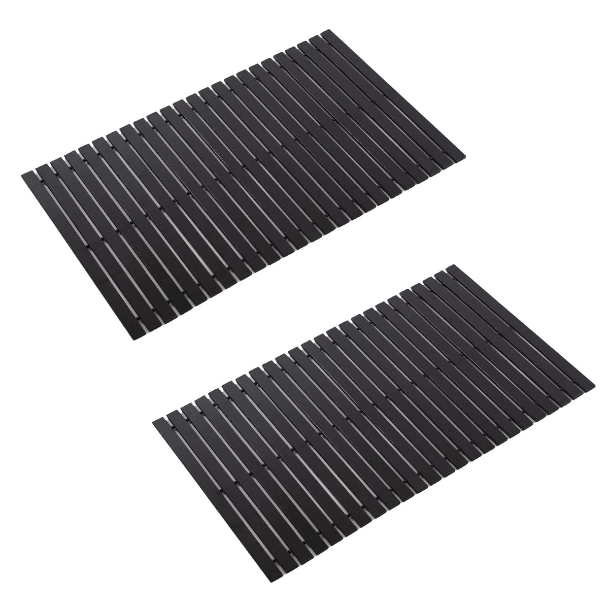 Rayon derived from Bamboo Bath Mat Bathroom Rugs Floor Wood Shower Bathtub Waterproof Non Slip Accessories 16x24 Inch Easy to Clean, Natural, 1 pc