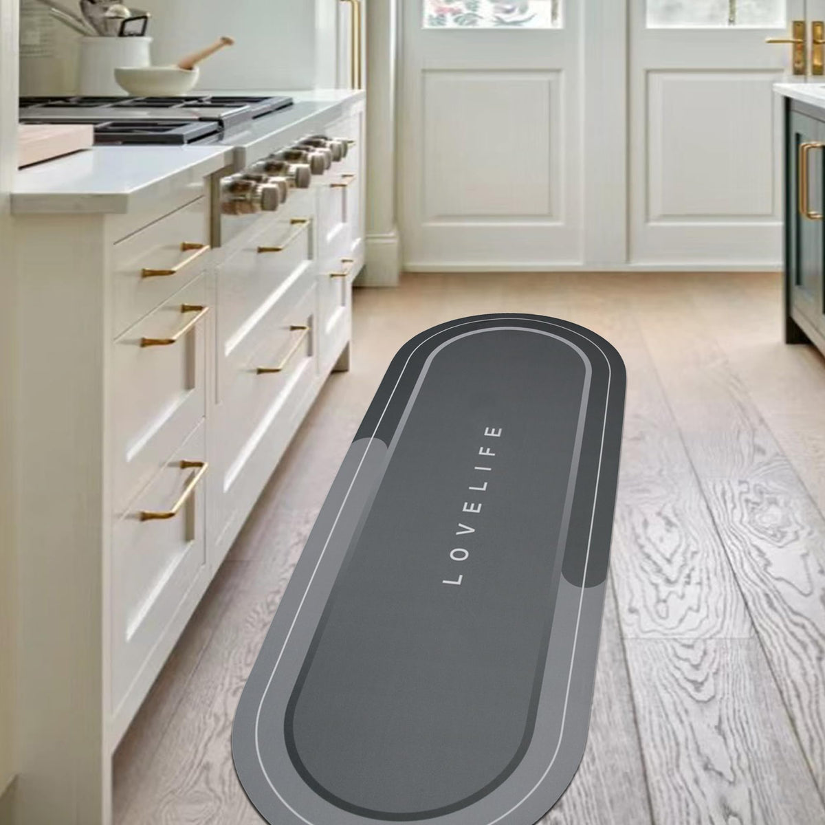 Rubber Bath mats Quick-Drying Non-Slip Bathroom mat Super Absorbent Bath mat Instant Dry Bath mat, Bathroom Rug in Front of The Kitchen Sink, Shower Room, Bathtub, Oval(Grey+16.9x26.7in)