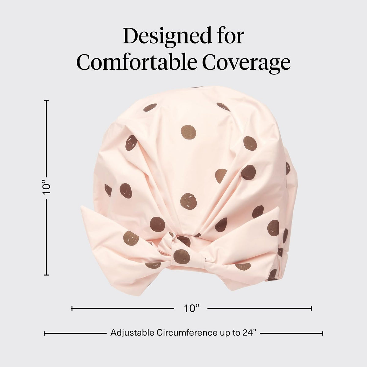 Kitsch Luxury Large Shower Cap for Women - Blush Dot