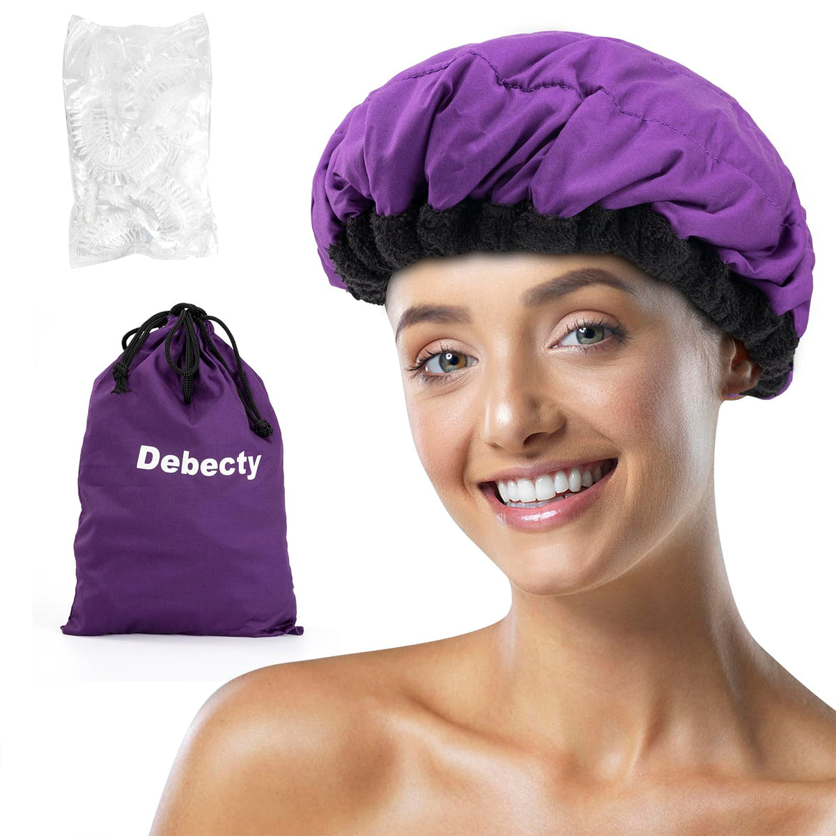 Deep Conditioning, Microwavable Heat Cap for Steaming Hair Styling and Treatment Steam Cap Steaming Haircare Therapy (Black)