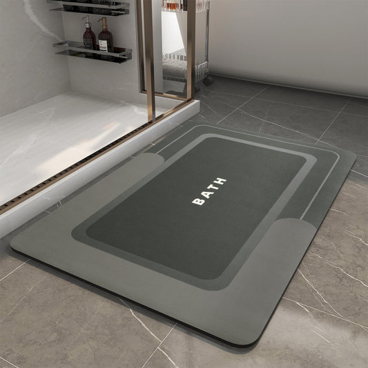 MontVoo-Bath Mat-Bath Mat Rug Non Slip Super Absorbent Stain Resistant Quick Dry Thin Bathroom Rug-Bath Mats for Bathroom Floor Bathtub Vanity-Bathmat Bath Rug Easy Care-17"x27" Darkgrey
