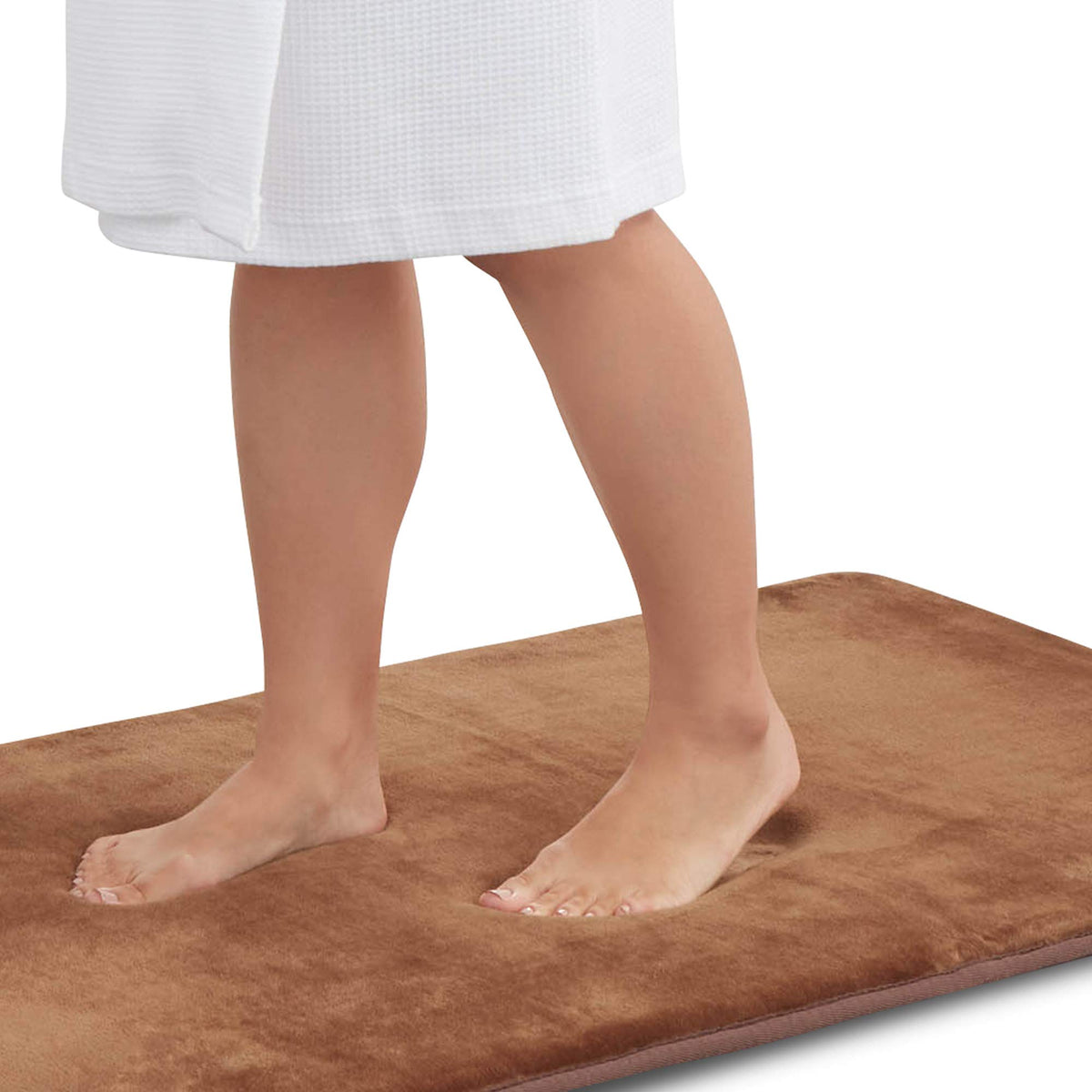Memory Foam Bath Mat Non Slip Absorbent Super Cozy Velvet Bathroom Rug Carpet (20 inches X 32 inches, Grey)