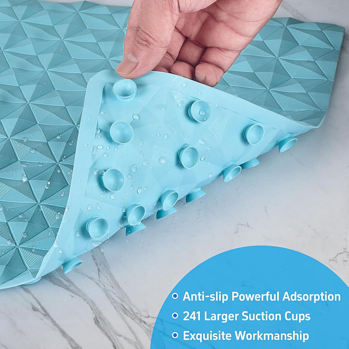 Non Slip Bathtub Mat for Bath Tub Shower - 241 Vacuum Suction Cups