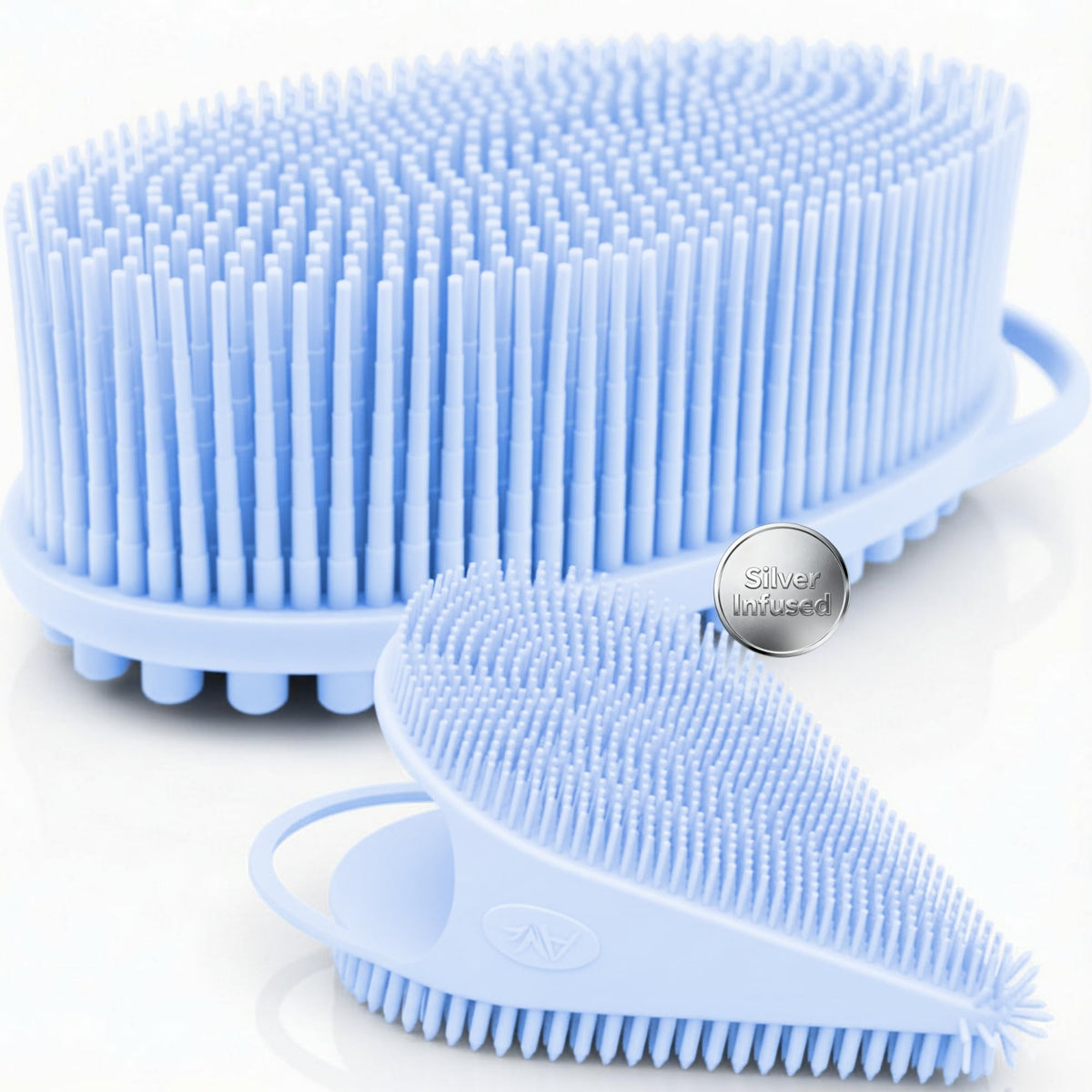 Avilana Premium Silicone Body Scrubber - Trusted Since 2017 - SGS Certified Food Grade Dual Sided Bath Brush, Quick-Dry Exfoliating Loofah Alternative, Massage Brush Sensitive Skin Women Men
