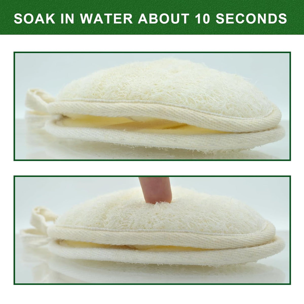 Natural Loofah Exfoliating Body Scrubber, Shower Loofah Sponge Pack