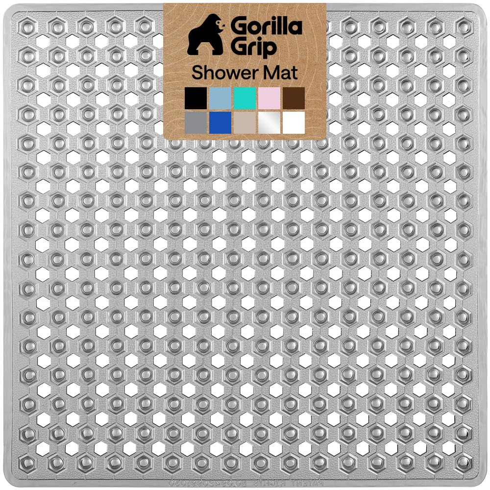 GORILLA GRIP Bath Tub Shower Mat, Bathtub Floor Liner, 35x16 Beige