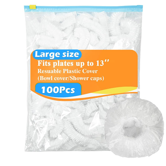 100Pcs Bowl Covers for Bread Proofing, Thickend Kitchen Bowl Dish Plate Cover, Sourdough Bread Baking Supplies, Shower Caps, Food Fruit Fresh Keeping Storage Accessories, BPA Free, Food Grade