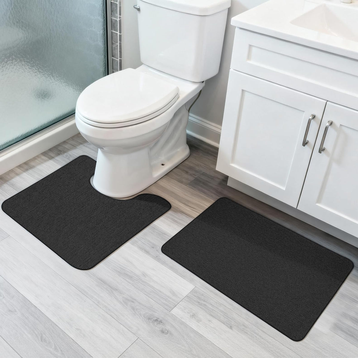 Bath Mat,Ultra Thin Bathroom Rugs,Rubber Bath Mats for Bathroom,No Slip Bath Rugs,Quick Dry,Machine Washable,Low Pile,Absorbent,Shower Outside,Sink,Home Decor Accessories.Blue,1'5"x2'3"(17x27inch)