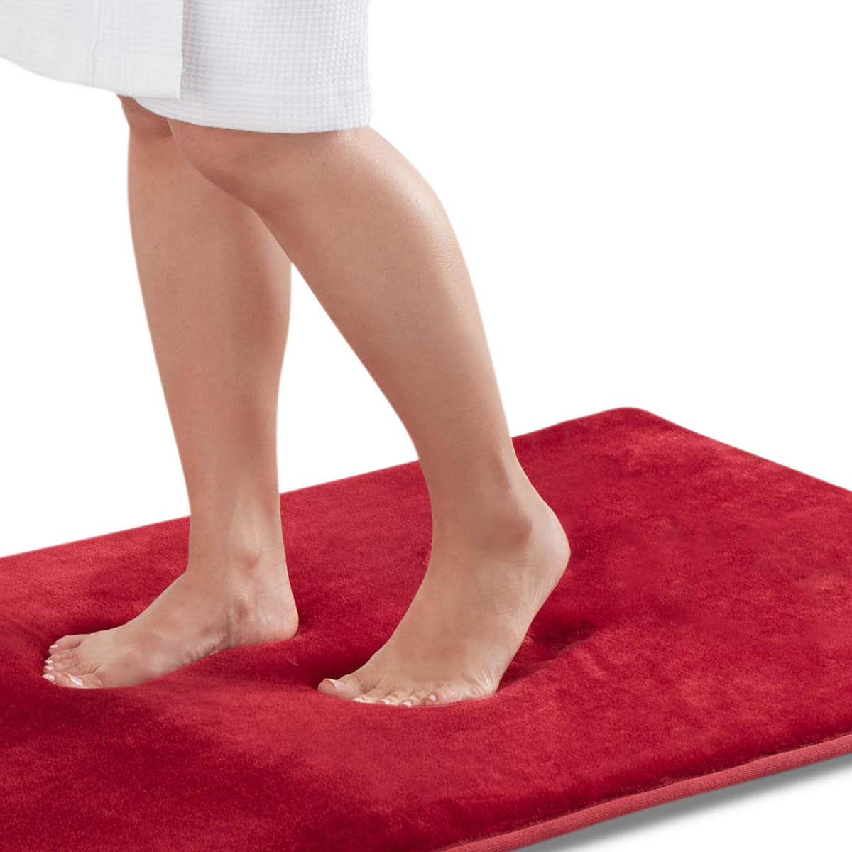 Memory Foam Bath Mat Non Slip Absorbent Super Cozy Velvet Bathroom Rug Carpet (20 inches X 32 inches, Grey)