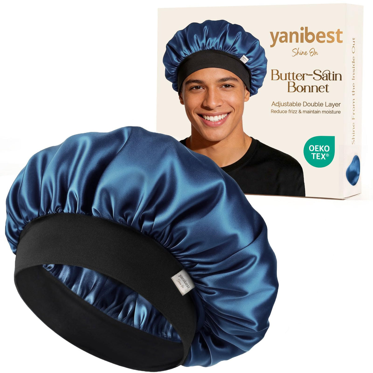 YANIBEST Small Satin Bonnet for Men, Hair Bonnet for Short Hair Waves