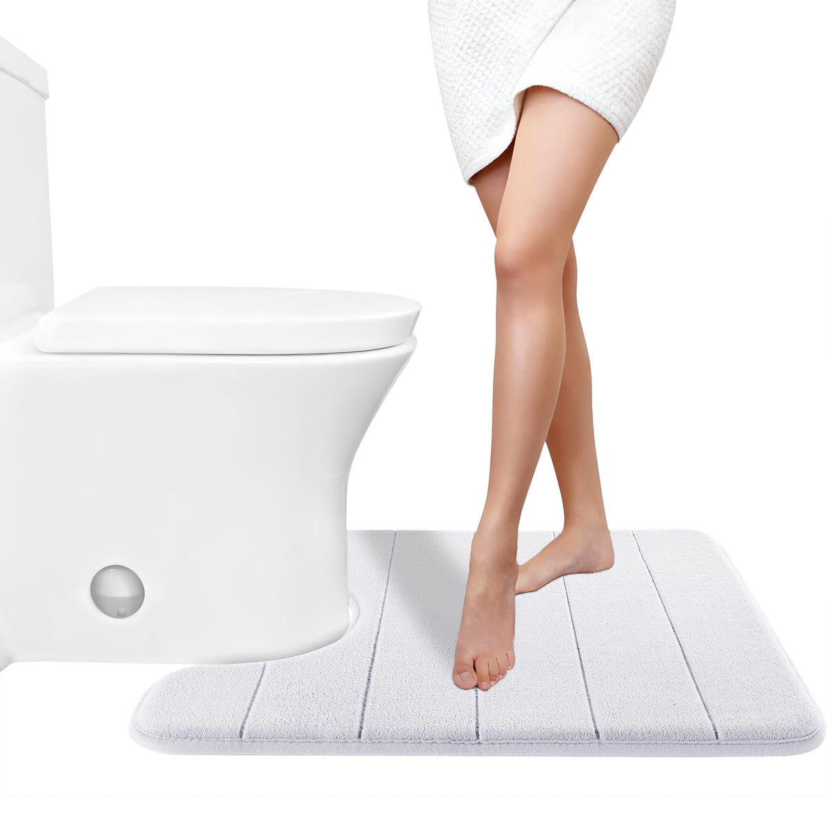 Yimobra Memory Foam Bath Mat, Super Soft Absorbent Bathroom Rug Non Slip 31.5x20 Inch, Quick Dry, Machine Washable Floor Carpet for Tub Shower, Home Decor Accessories, Beige