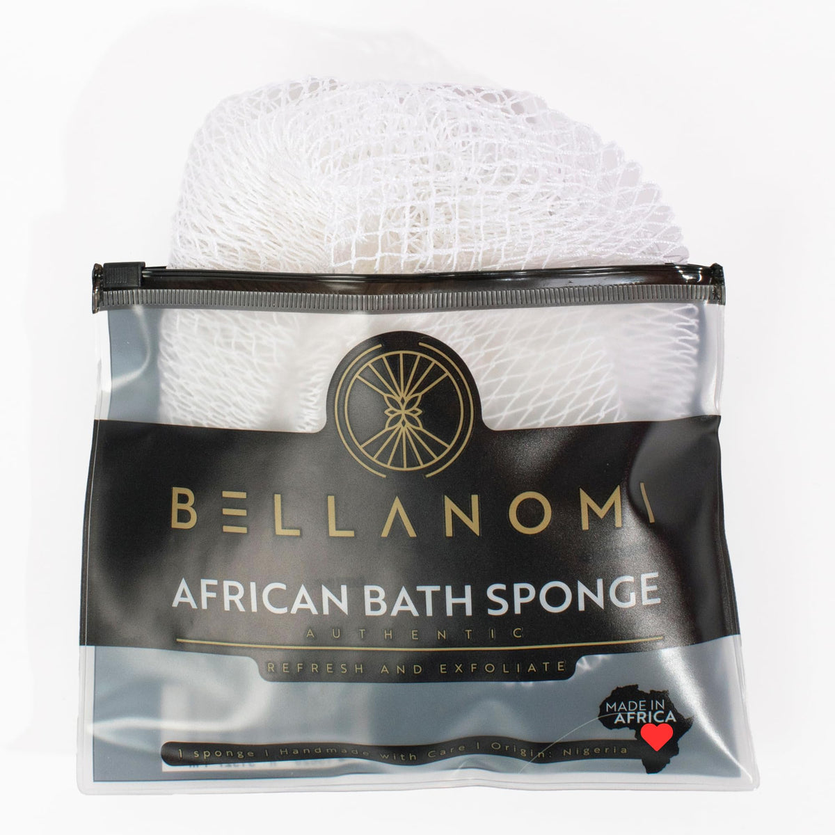 BELLANOMI African Exfoliating Net Sponge, Authentic, Ethically sourced from Nigeria, 45 inches Long, Back Scrubber for Daily use (Emerald Green)