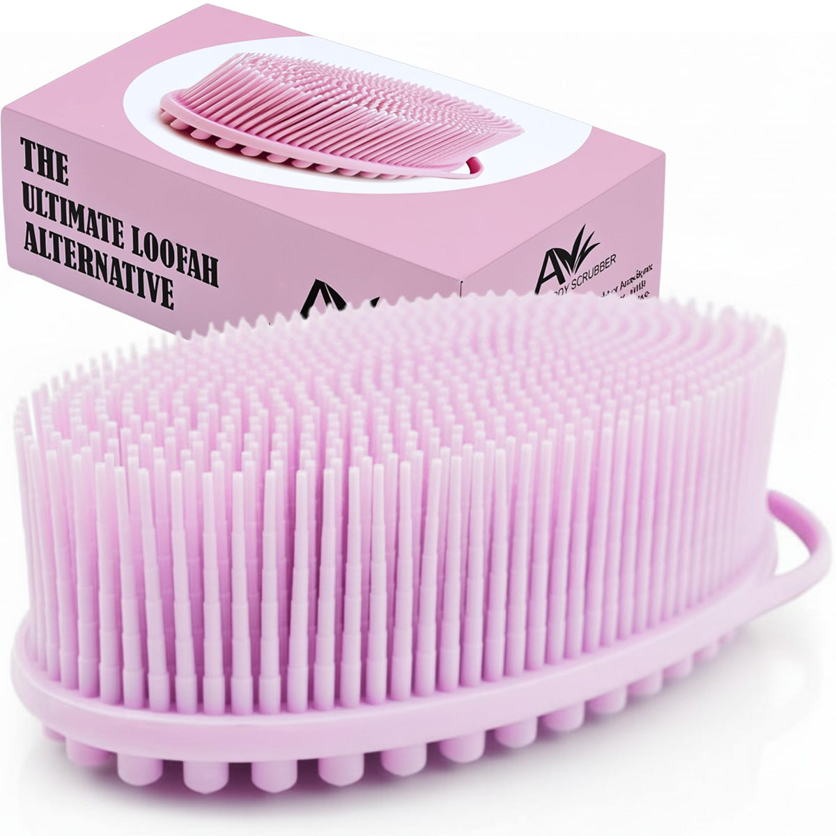 Avilana Premium Silicone Body Scrubber - Trusted Since 2017 - SGS Certified Food Grade Dual Sided Bath Brush, Quick-Dry Exfoliating Loofah Alternative, Massage Brush Sensitive Skin Women Men