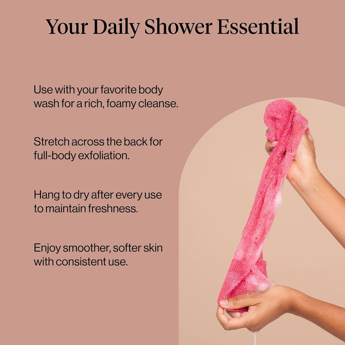 Kitsch African Net Sponge – Exfoliating Body Scrubber – Berry Pink, 3 Pcs