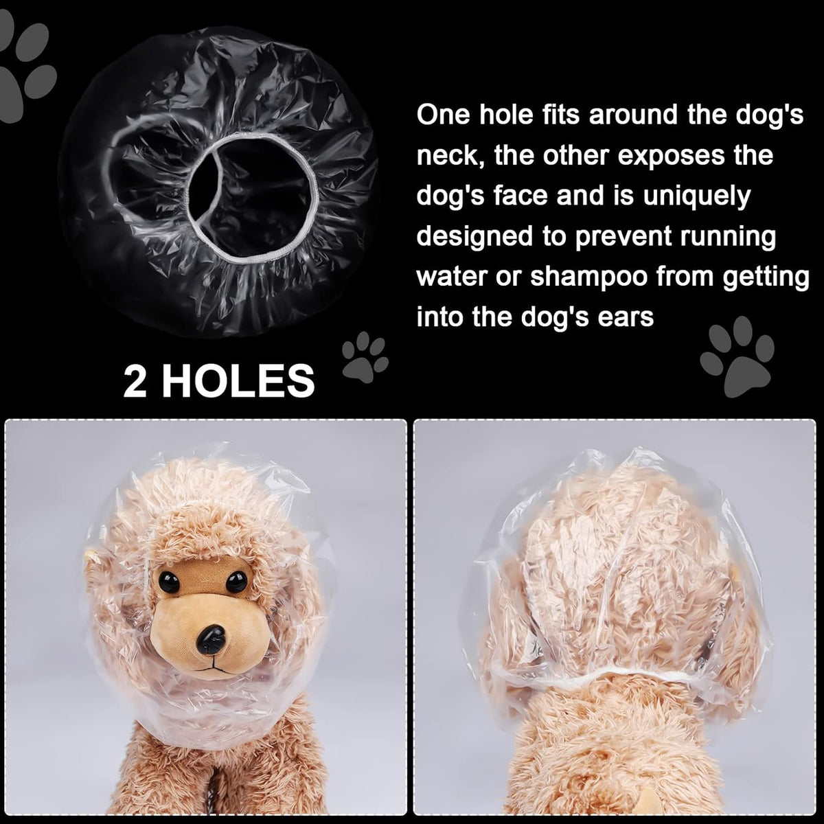 Weewooday 32 Pcs Disposable Pet Dog Shower Caps, Dog Ear Covers for Bathing