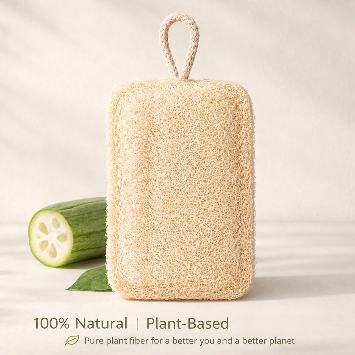 Natural Loofah Sponge for Men & Women, 2 Pack
