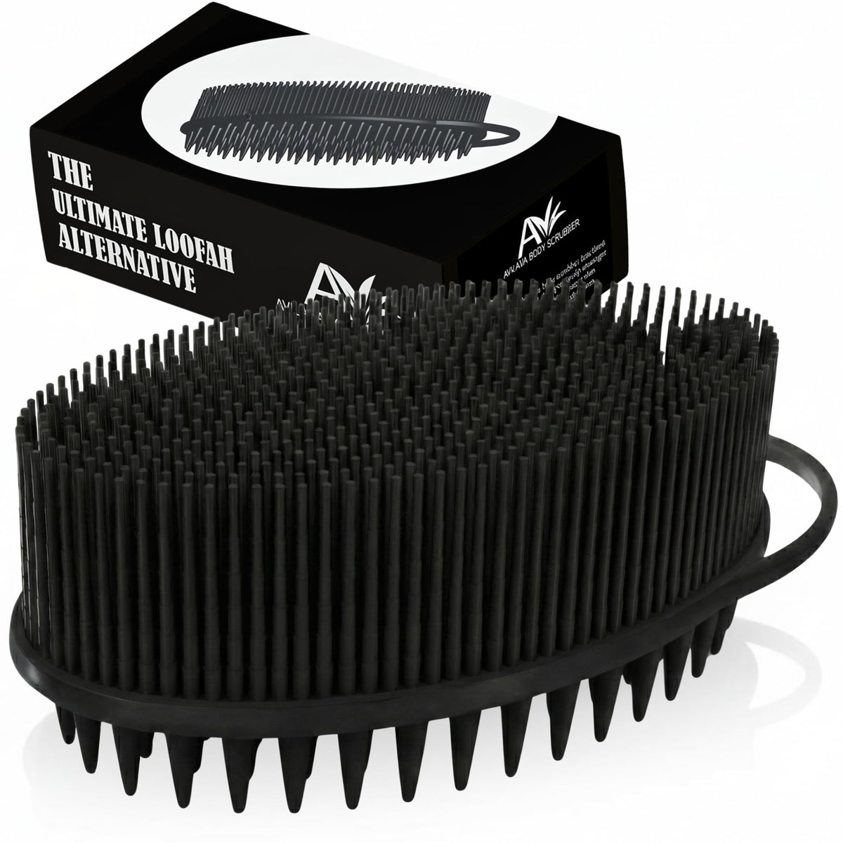 Avilana Premium Silicone Body Scrubber - Trusted Since 2017 - SGS Certified Food Grade Dual Sided Bath Brush, Quick-Dry Exfoliating Loofah Alternative, Massage Brush Sensitive Skin Women Men