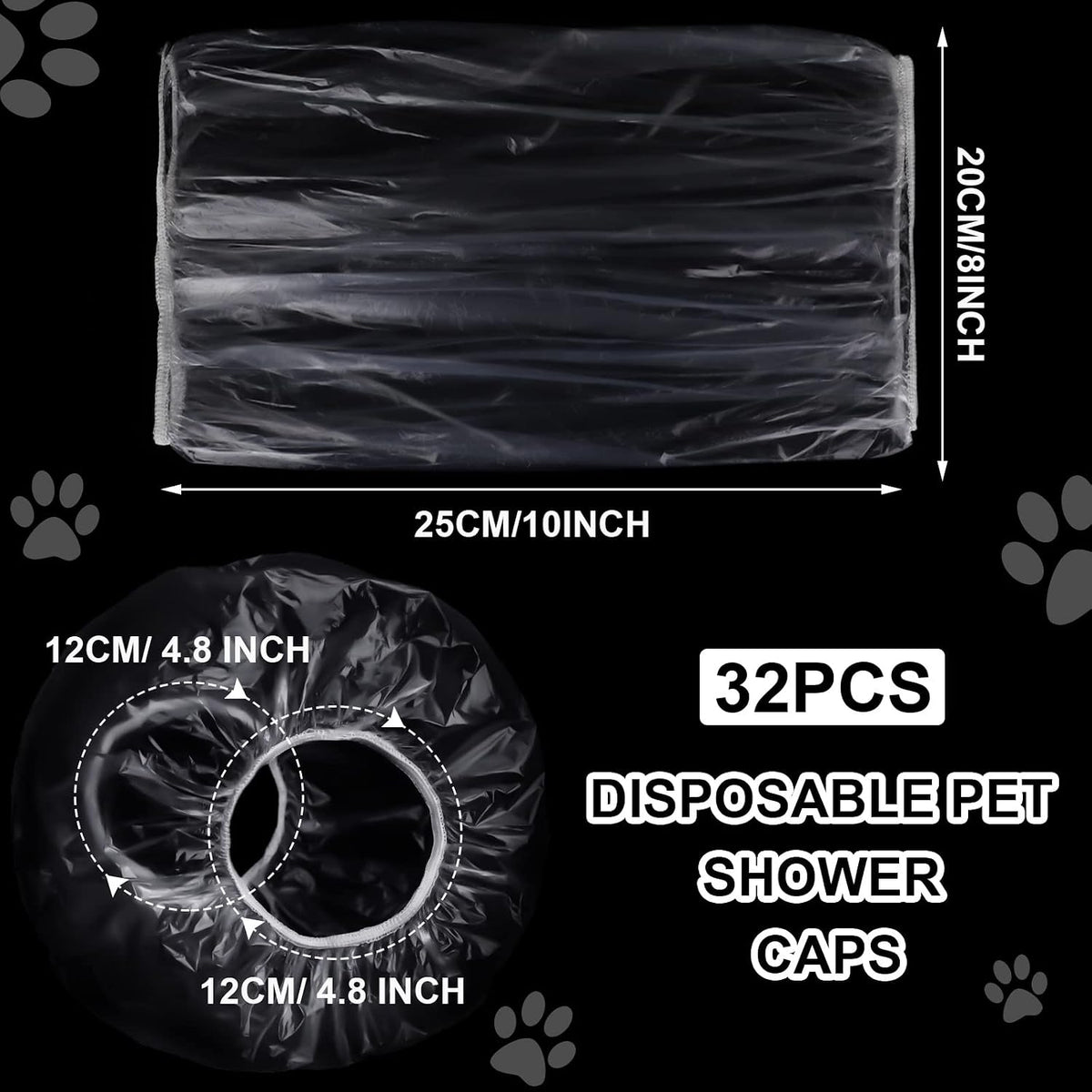 Weewooday 32 Pcs Disposable Pet Dog Shower Caps, Dog Ear Covers for Bathing