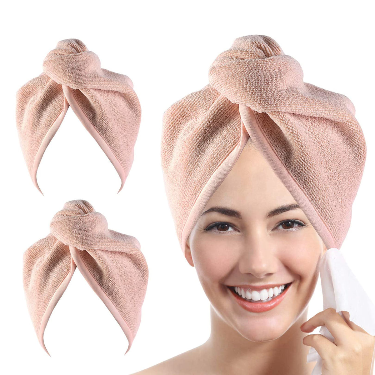 Microfiber Hair Towel Hair Wrap: 2 Pcs 10X26 Hair Dryer Women (5 Pcs)