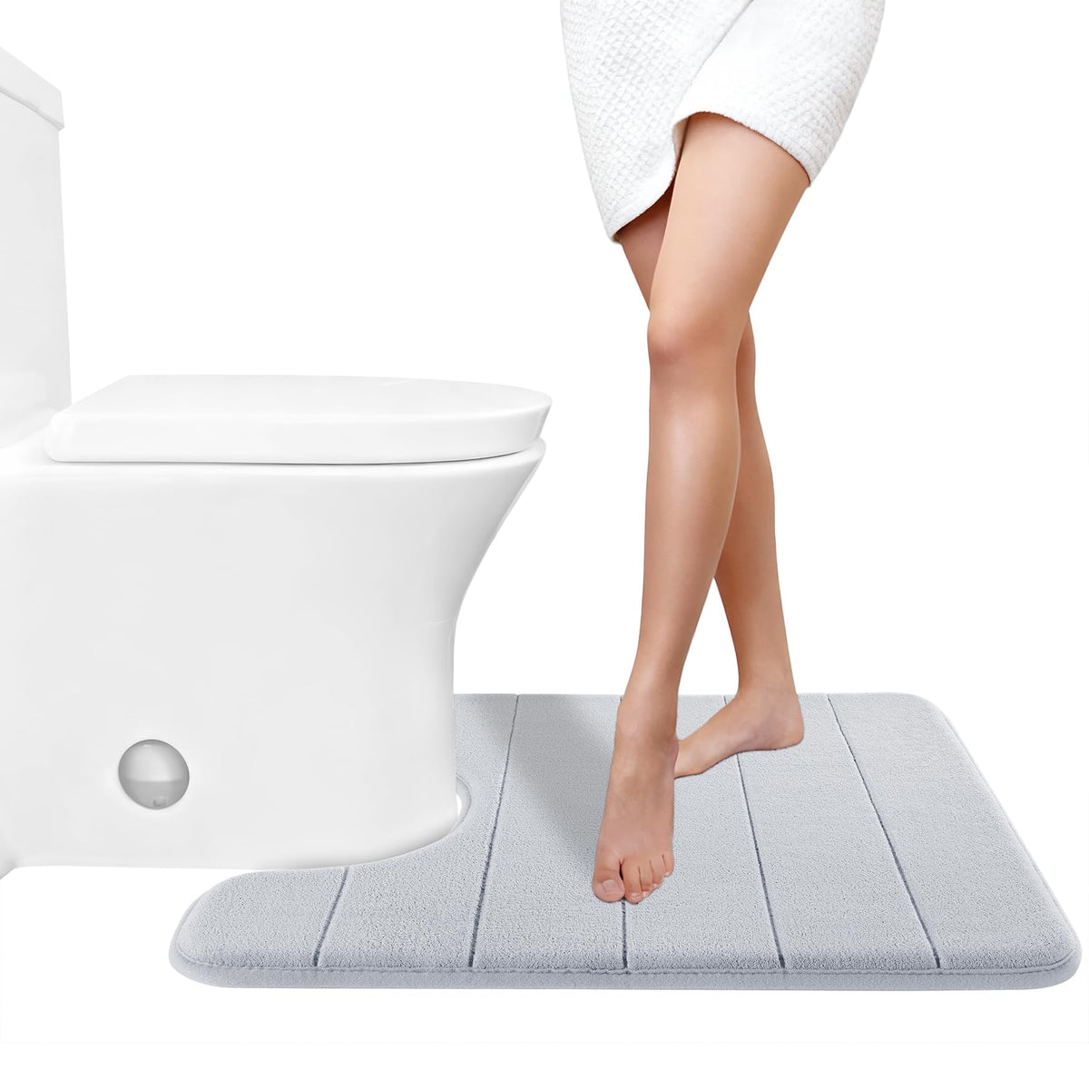 Yimobra Memory Foam Bath Mat, Super Soft Absorbent Bathroom Rug Non Slip 31.5x20 Inch, Quick Dry, Machine Washable Floor Carpet for Tub Shower, Home Decor Accessories, Beige