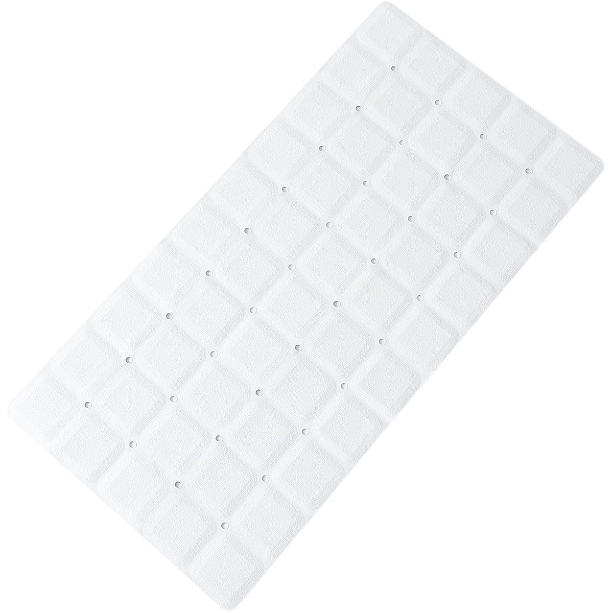 Webos Foldable Silicone Bathtub Mat: Jumbo Size Heavy Duty Safety Bath Mat for Tub Without Suction Cups Non Slip Bath & Shower Mat for Textured, Reglazed, Refinished Tub (White, 35.8 x 17.7)