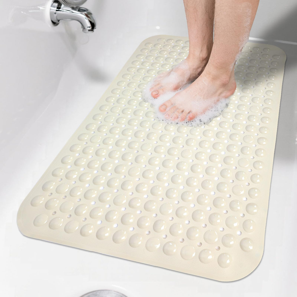 Extra Long Bathtub Mat Non Slip Bath Mat Black 40"x16" Full Size