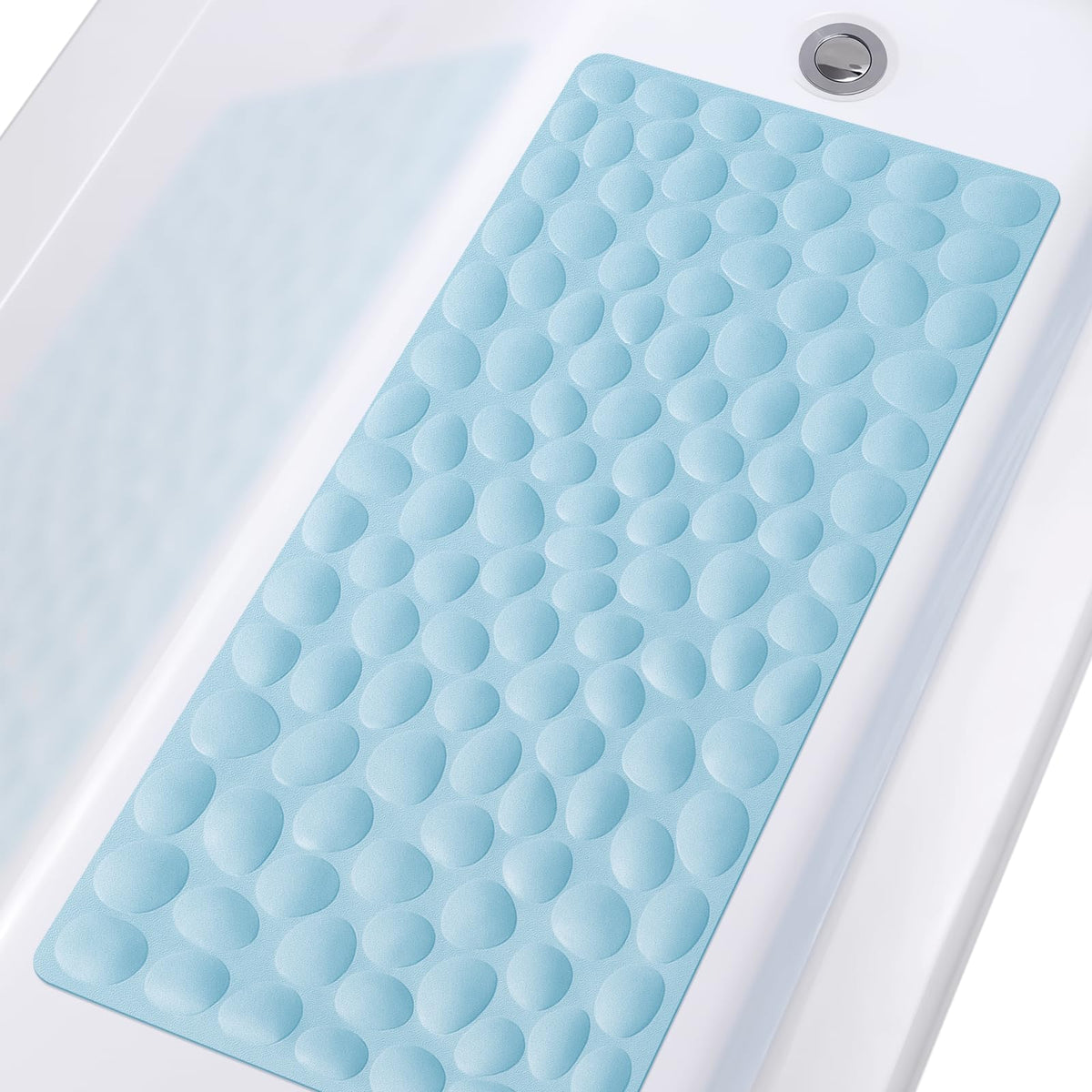Non-Slip Bathtub Mat OTHWAY Soft Rubber Bathroom Bathmat with Strong Suction Cups (Grey)