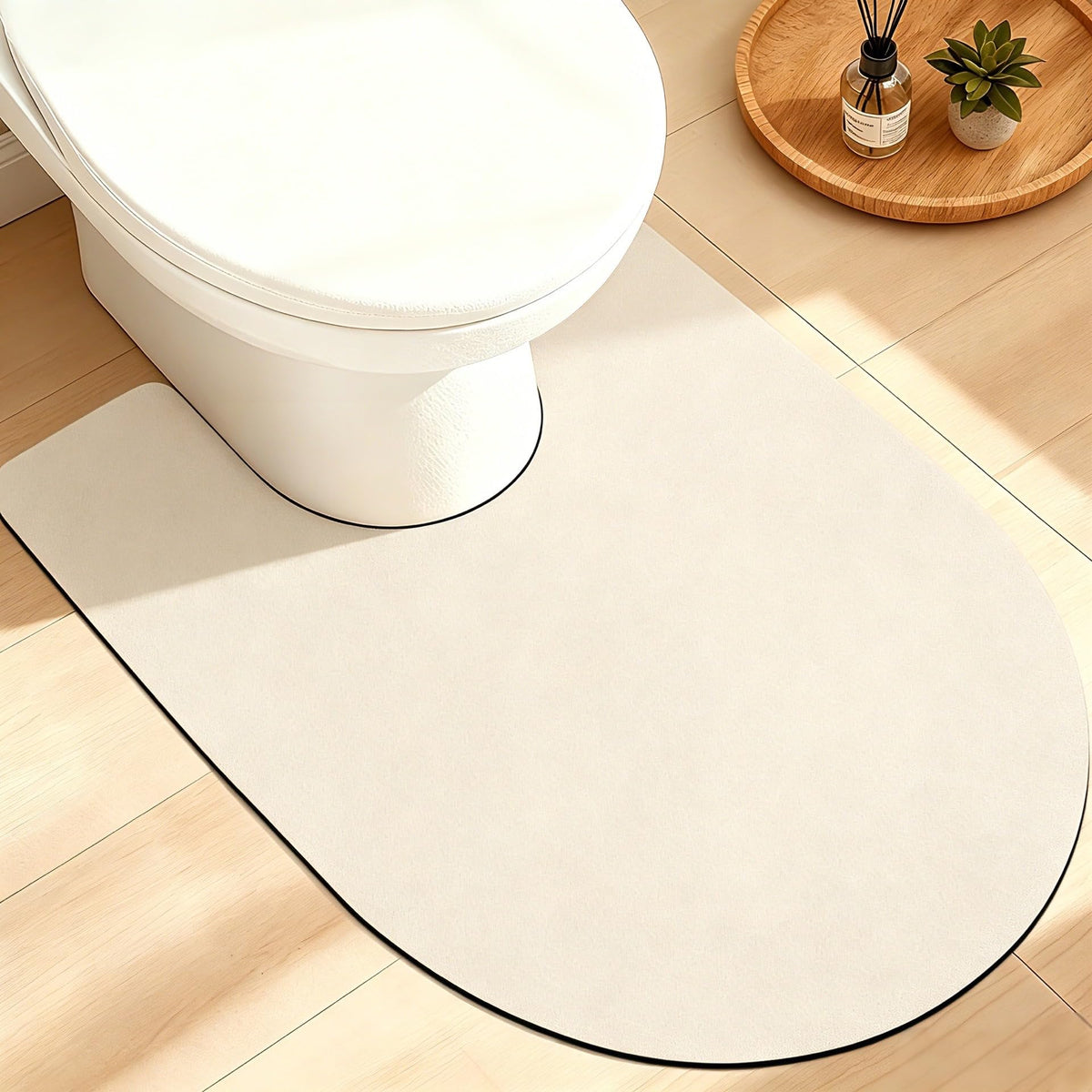 ACCUMTEK Non Slip Bath Mat, Thin Bathroom Rugs Fit Under Door, Quick Dry Bath Mats, Machine Washable Bath Rugs for Bathroom, Bathtub & Kitchen, Grey/Bordered/24 x17
