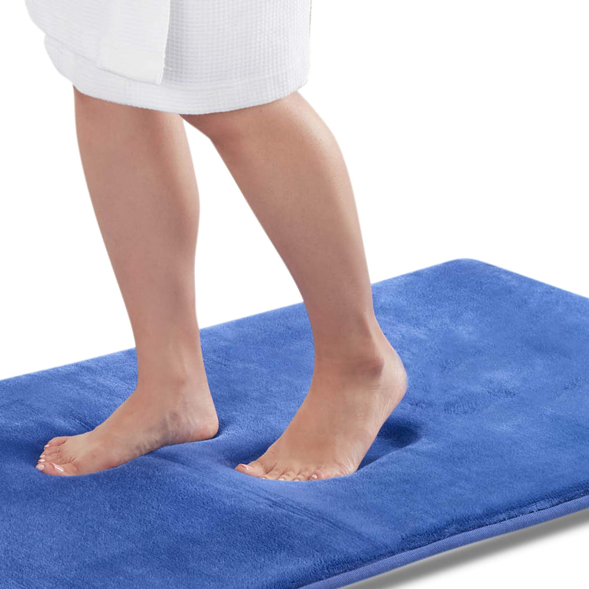 Memory Foam Bath Mat Non Slip Absorbent Super Cozy Velvet Bathroom Rug Carpet (20 inches X 32 inches, Grey)