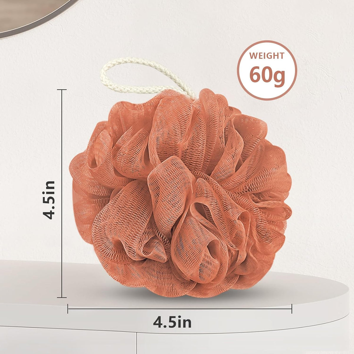 Rnoafmu Shower Loofah Bath Sponge, 60G Loofa Exfoliating Body Scrubber