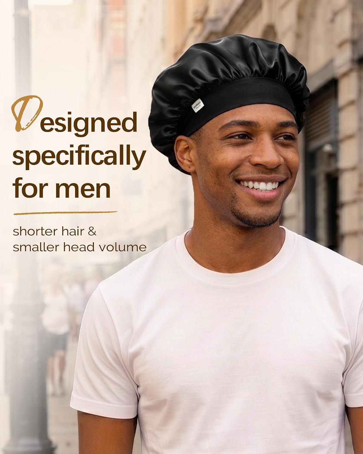 YANIBEST Small Satin Bonnet for Men, Hair Bonnet for Short Hair Waves