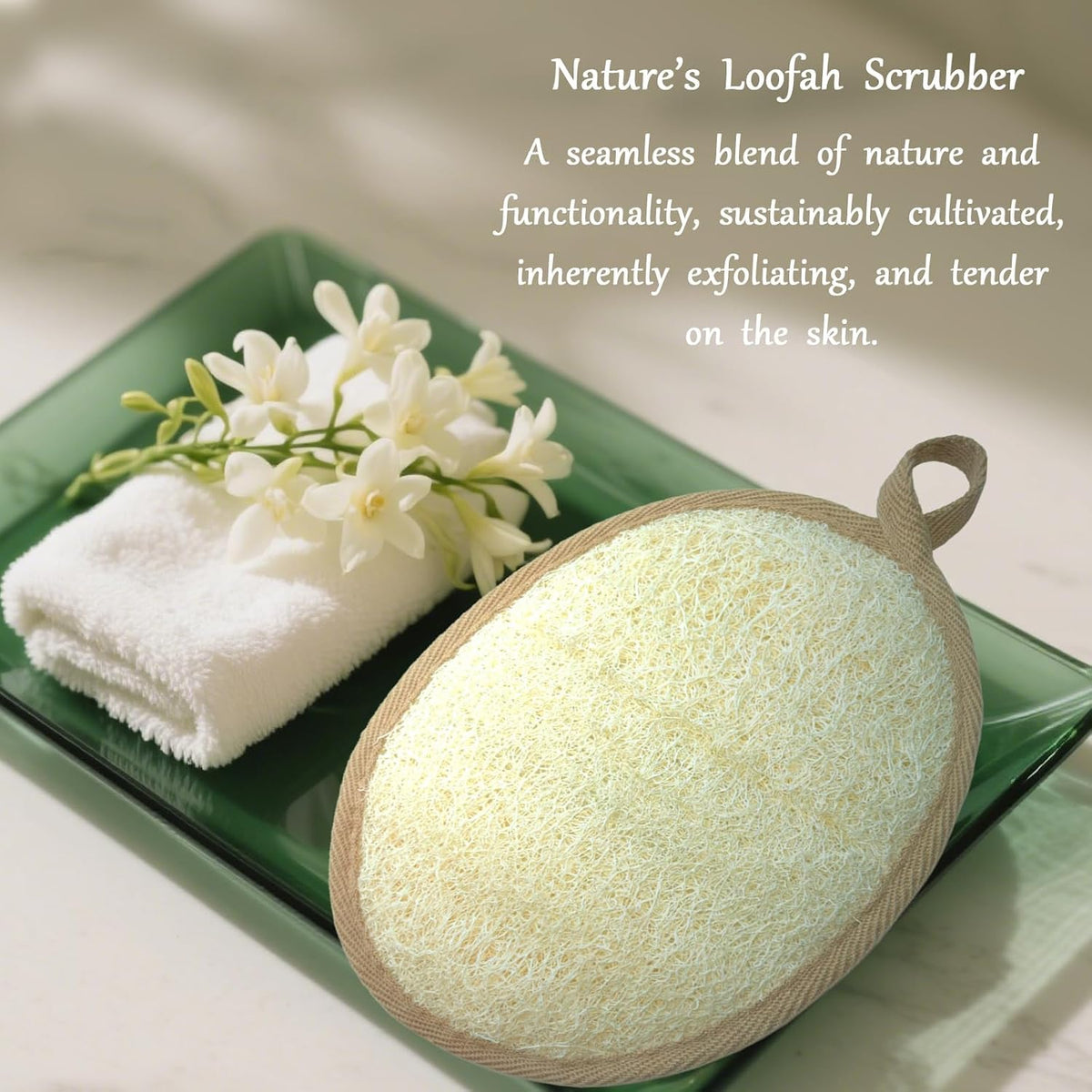 Natural Loofah Sponge, 2 PCS Eco-Friendly Egyptian Luffa Sponge