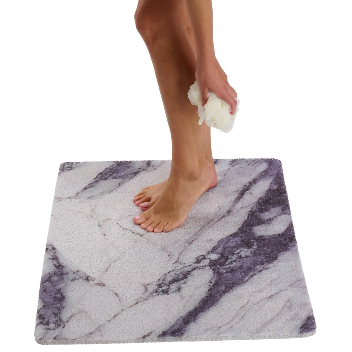 Non Slip Bathtub Mat Shower Mat for Tub - Loofah Bath Mats for Bathroom - 40x16 Bathtub Floor Mat - Textured Anti Slip Bath Mat Without Suction Cups - Secure Mat for Wet Areas (40x16 Pebble Blue)